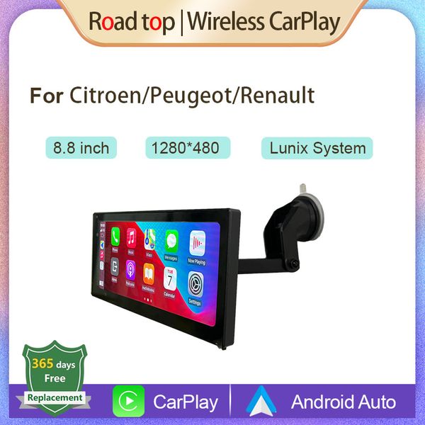 8,8 Zoll Universal Wireless Carplay Display für Peugeot 308 408 4008 Renault Auto PC mit Android Auto Mirror Link Bluetooth Rückfahrkamera