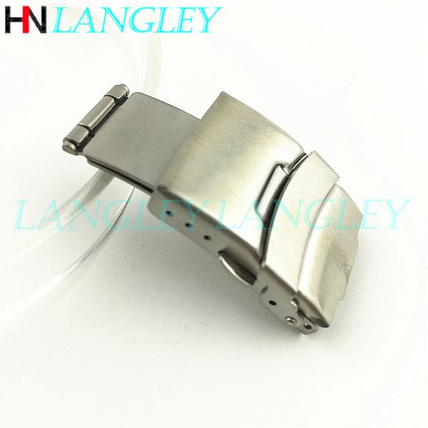 

12 14 16 18 20 22 24 26 mm watch buckle double click stainless steel push button fold deployment clasp strap 220617