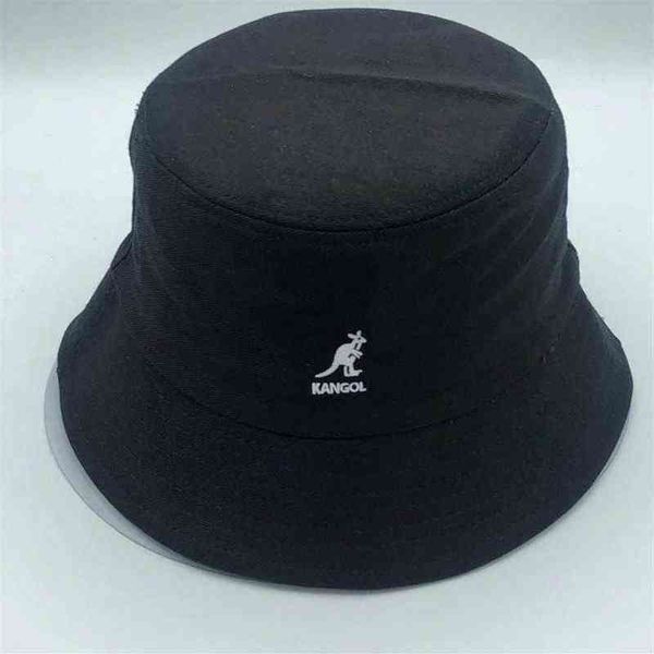 

kangaroo flat-fisherman hat visor basin fashion wild cotton fabric bucket super fire men and women clothhat q264a, Blue;gray