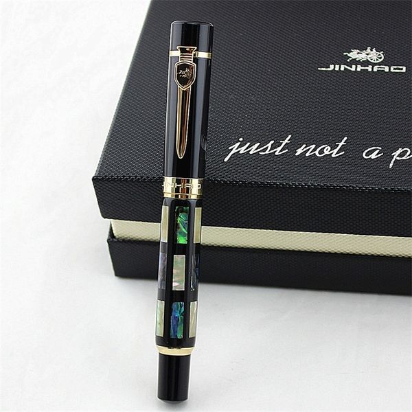 Mit echter Seehale Luxus Brunnen Stift /Roller Ball Stift Jinhao 650 schwarz 18 kgp Medium 220812