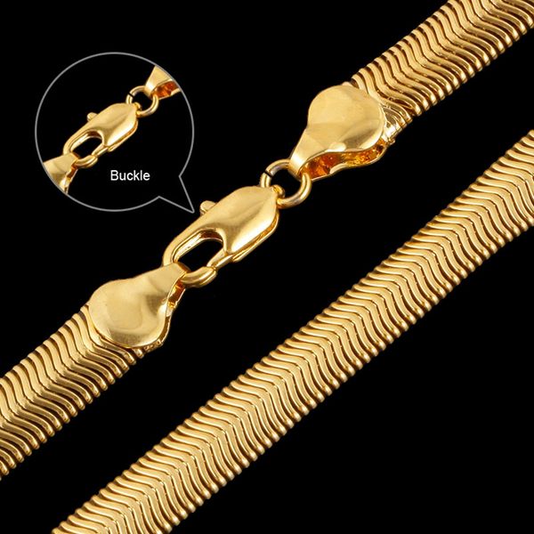 

flat plain men necklace bone chain 18k yellow gold filled soft clavicle choker jewelry men vintage accessories 24 inches long, Silver