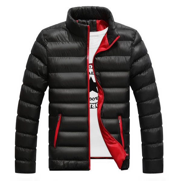 

nowa jesienna i zimowa mska ciepa wiatroodporna wielkoformatowa stjka jest lekka i ciepa z modn kurtk i logo, Black;brown