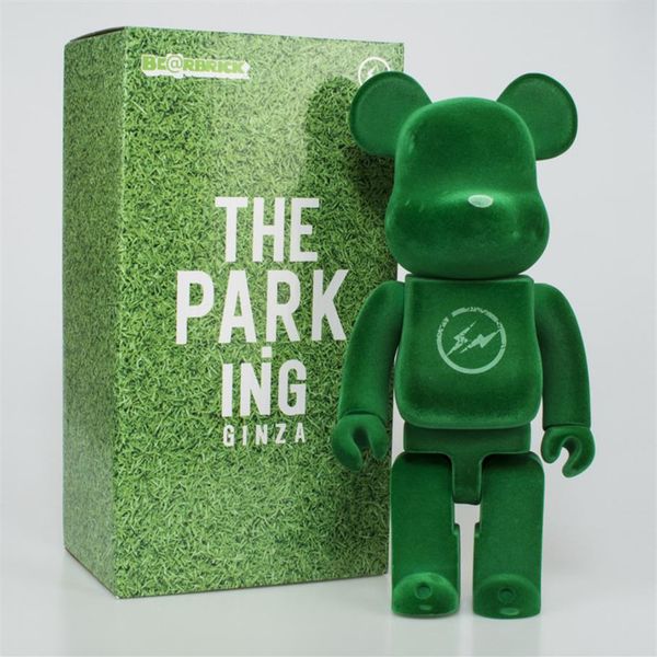 

bearbrick violent bear building blocks green flocking lightning hiroshi fujiwara trend doll hand-made ornaments 400%28cm292a