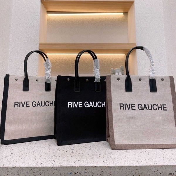 

2022 fashion trend women handbag rive gauche tote shopping bag women handbags linen large beach bags designer travel crossbody shoulder