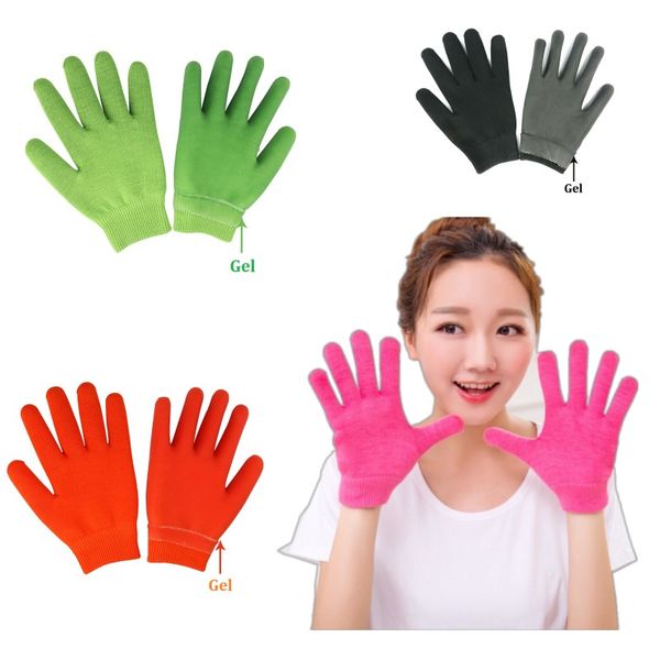 

7 color gel spa silicone gloves soft exfoliating moisturizing treatment hand mask care repair women lady skin beauty tool