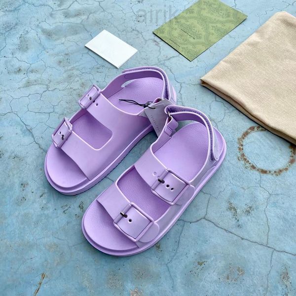 

new women's sandal with mini double g desginer rubber platform sandals jelly slippers pink purple fashion girls summer beach casual sho, Black