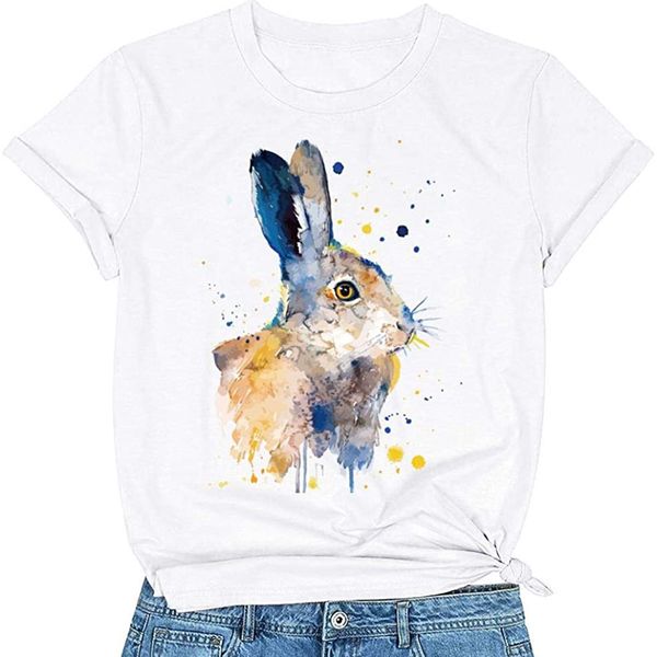 

women plus size t shirt easter rabbit bunny easter egg print casual short sleeve womens 3xl 4xl, Black