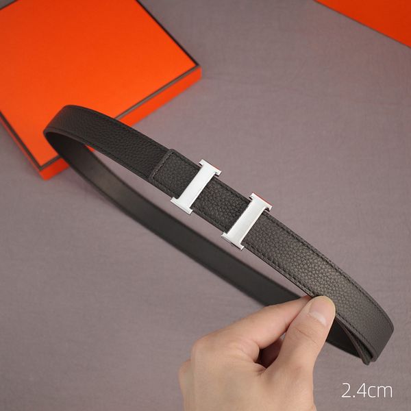 

2022 Fashion Belts for Men Designer Genuine Leather Belt 4 Season Brand Mens Womens Belts Silver Buckle Waistband 24mm with Box 5 Colors High Quality, As pic