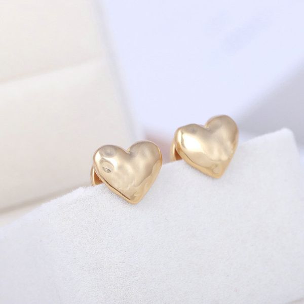 

stud real 18k gold plated heart buttons brand earring letter flower earrings, Golden;silver