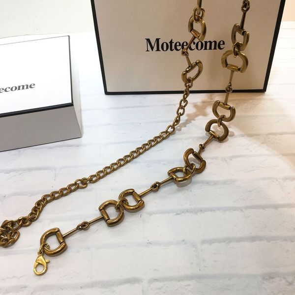 

vintage waist chain belts strap adjustment for women's corset luxury designer party jewelry dress jeans fashion wild goth metal 0613, Black;brown