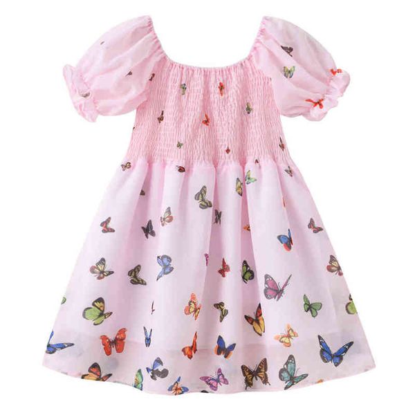 2-7Y Baby Girl Dress Farfalla Cute Princess Dress Ball Gown Kid Formal Outfit Party Festival Abbigliamento per bambini G220428