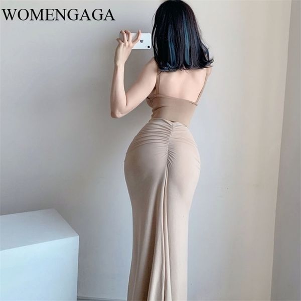 

summer fashion europe elasticated high waist vintage long folds solid color girl female womens long skirt ha30 210315, Black