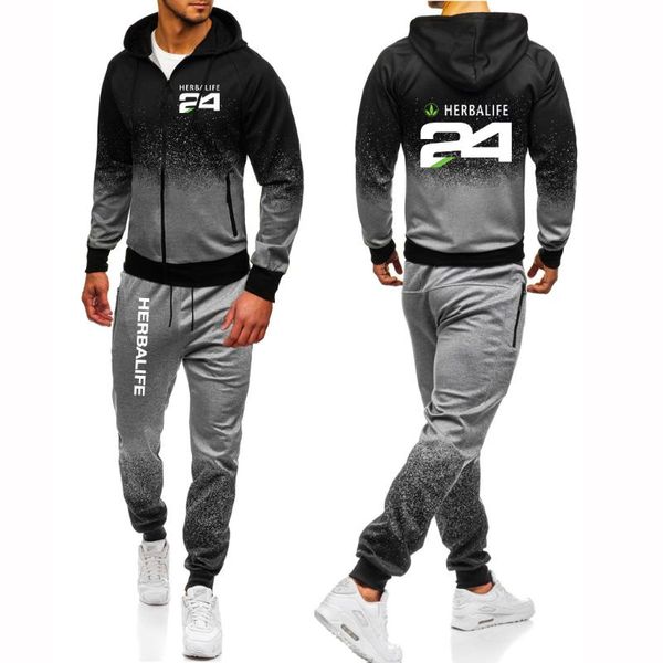 Men's Tracksuits Herbalife 24 logotipo Men's Print Conjunto de sunda casual do homem Harajuku Jackets Sport Suits Hip Hop masculino gradi