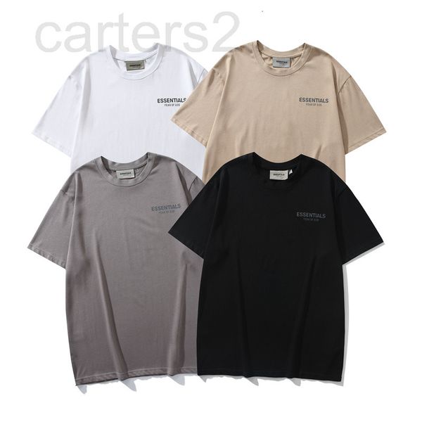 

men's t-shirts designer gaojiechao brand fog double thread essentials basic letter reflective printing short sleeve t-shirt for men and, White;black