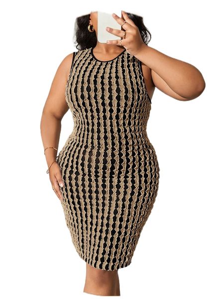 

sxy plus lettuce trim bodycon dress 25l8#, Black