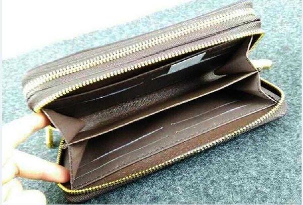 

double zipper wallet the most stylish way to carry around money, cards and coins men leather purse card holder long business, women wallet, Red;black