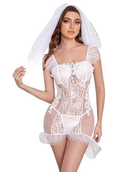 

floral lace appliques slips with headwear q6ra#, Black;red