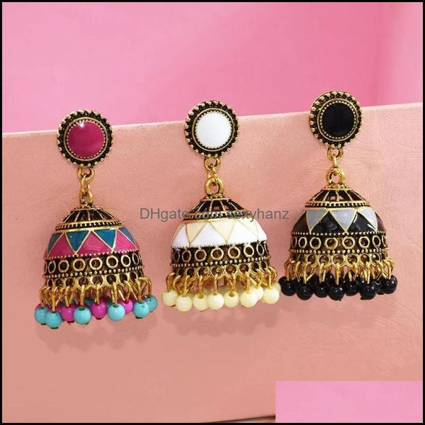 

dangle chandelier earrings jewelry vintage ethnic gypsy bell for women boho ladies retro round tassel hollow j dhgyp, Silver