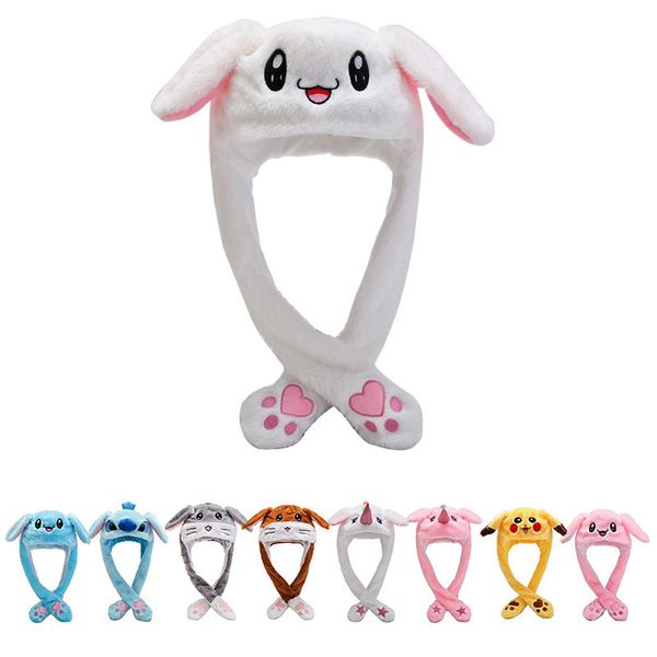 

caps & hats rabbit moving ears cute cartoon toy kawaii funny birthda 220823, Yellow