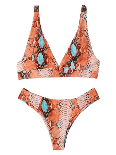 

snakeskin print bikini swimsuit t0x5#, White;black