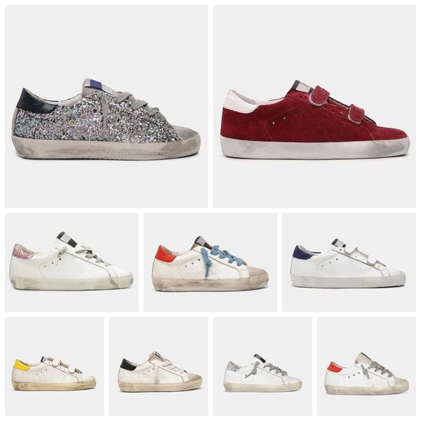 

kids shoe italy brand golden infant childrens super star sneakers baby sequin classic white do-old dirty toddler child designer boys girls c, Black