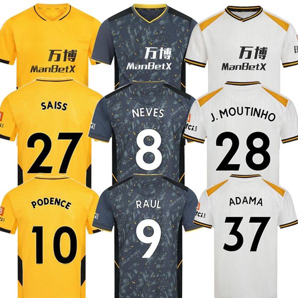 

2021 2022 raul wolves soccer jerseys neves adama coady fÃ¡bio silva podence j.otto cutrone 21 22 football shirt gibbs white mens jersey kids, Black;yellow