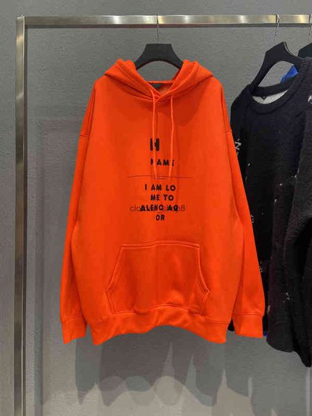 

designers hoodies balencaigass sweaters correct version paris b family signature letter printing men's and women's couple fleece h, Black