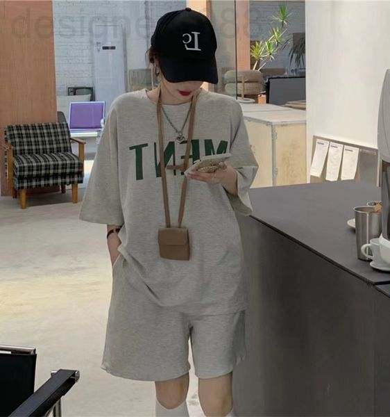 

two piece dress designer casual sportswear suit female summer student loose short sleeve korean version small man lazy style two-piece 4br7, White