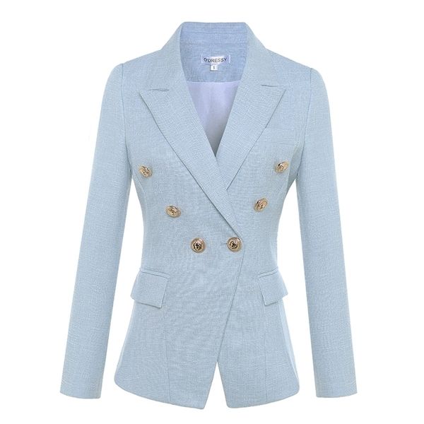 

est designer blazer womens long sleeve double breasted metal lion buttons blazer jacket outer y200109, White;black