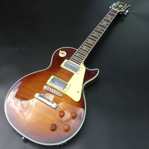 

022 new brown electric guitar 6-string peach core wood rose wood fingerboard paint fingerboard abalone flowerpot inlay postage