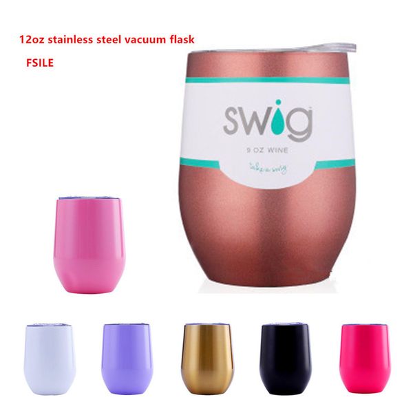 Swig Egg Beer Cup 12oz Swig Wine Cup Bicchiere da caffè sottovuoto in acciaio inossidabile Swi Mug Termos Swig Tumbler Thermos Garrafa Termica