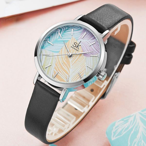 Orologi in pelle di moda da donna di marca Reloj Mujer 2022 SK orologio al quarzo creativo migliori regali per le donne # K8057