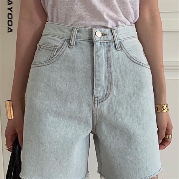 

genayooa streetwear light blue denim shorts women korean fashion high waist biker shorts jeans feminino summer casual chic 220419, White;black