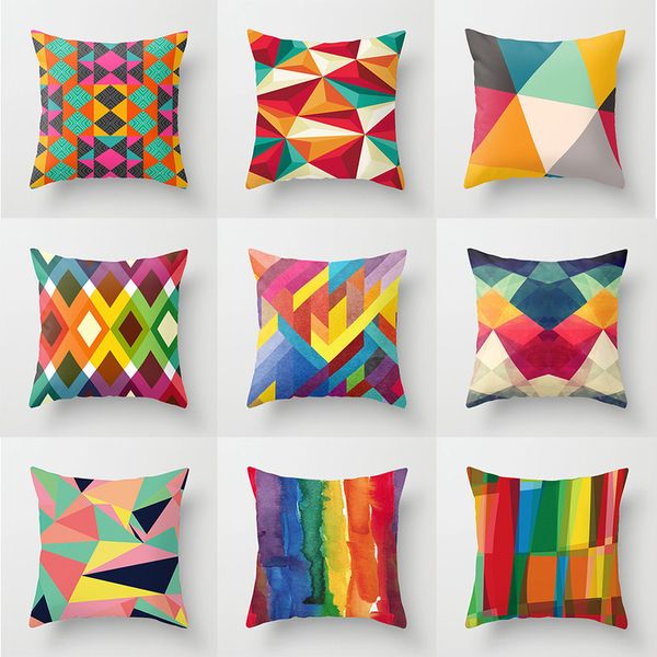 Federa per cuscino Nordic Magic Geometric Abstract Color Series Poliestere Decorazione per la casa Copricuscino Forro De Cojines Decorativos Para Sofa 220623