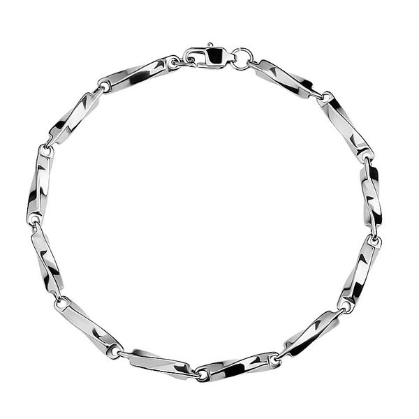 

steel bracelet stainless men's and women's twist stick bracelet new melon seed chain, Golden;silver