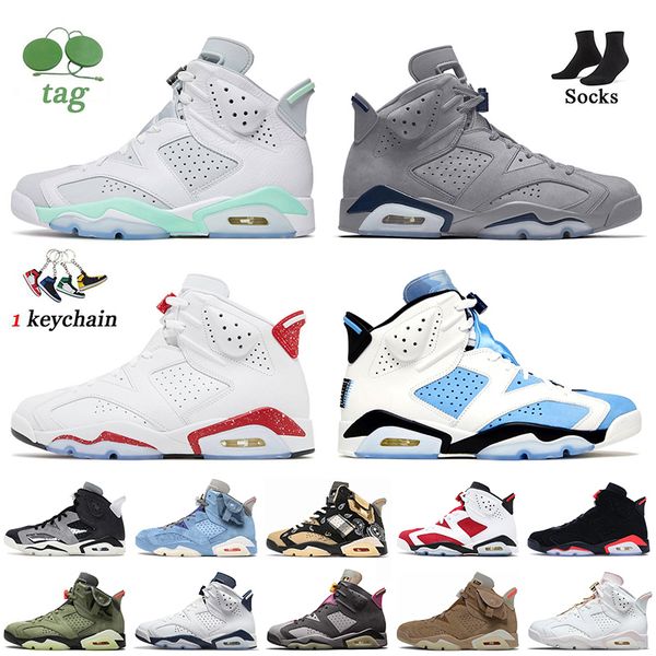 

wholesale jumpman 6 basketball shoes 2022 mint georgetown red oreo 6s unc black infrared midnight navy hare mens trainers sneakers