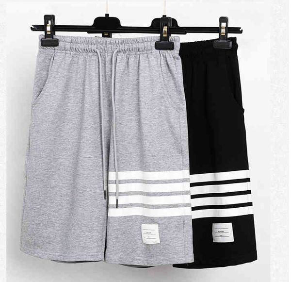 

fashion shorts and wo with cotton lovers' wear four bars leisure sports summer thin men's pants, White;black