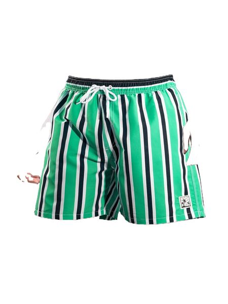

men striped patched detail drawstring waist swim trunks p4uf#, White;black