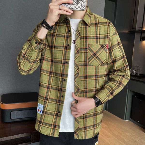 

spring and autumn new men's long sleeved shirt trendy style street trend men's shirt with men's wear inside and outside, White;black