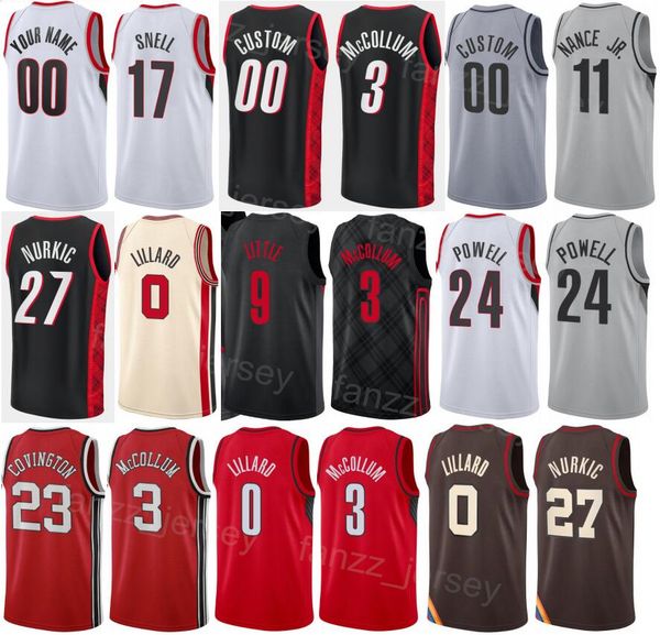 

draft pick screen print basketball gabriele procida jersey jerami grant shaedon sharpe damian lillard 0 jusuf nurkic 27 anfernee simons 1 na, Black;red