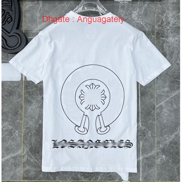 

luxury ch mens t shirts horseshoe flower tees brand man summer cross t-shirts sanskrit letter designer tshirts fashion boy hip hop sweater w, White;black