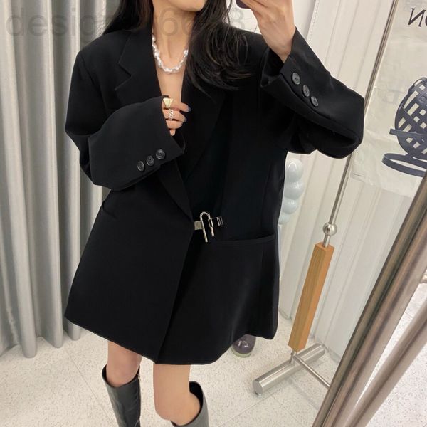 

women's suits & blazers designer sp original and design sense metal button large silhouette suit coat women's spring british loose, White;black