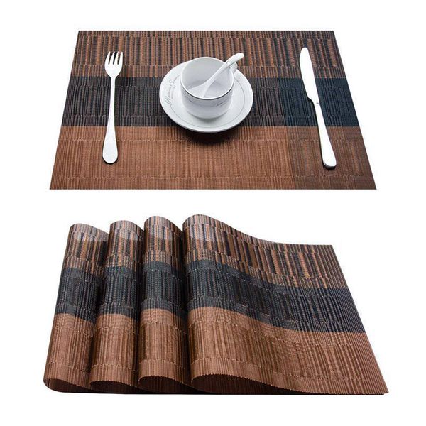 Conjunto de 4 Placemats de mesa para jantar tapetes de tecido não deslizante Coloque coants guardana