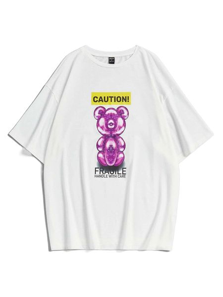 

x myartsdiary cartoon and letter graphic tee z2li#, White