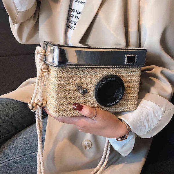 

bags women s bags trendy straw woven camera chain small square bag shoulder messenger 2205010