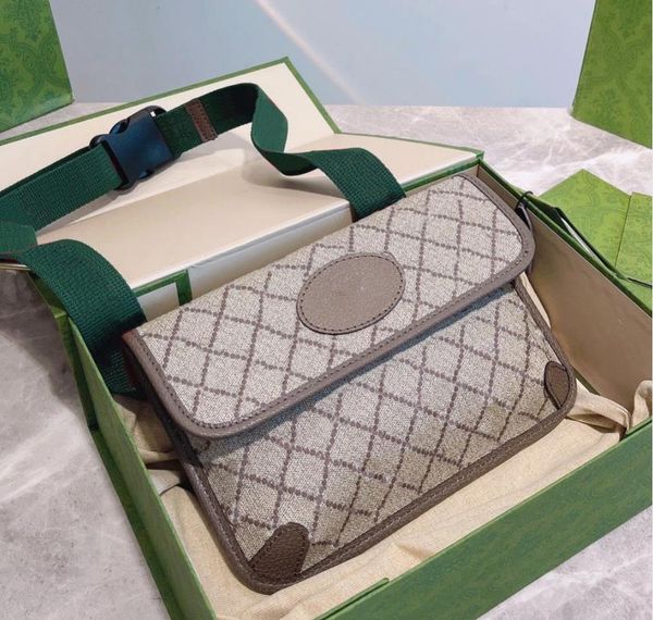 

mens womens luxury women bags messenger bag waist pack retro printing brand one-shoulder canvas postman shoulder strap coin purse 11