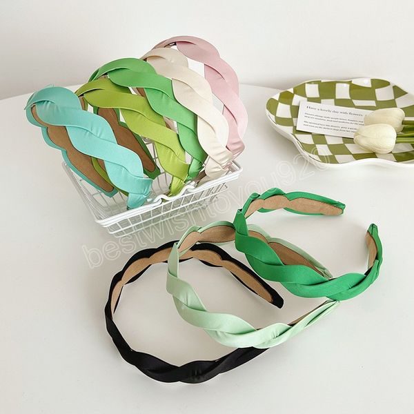 

fresh green twist hairbands women simple headbands ornament accessories hair accessories headwear, Silver