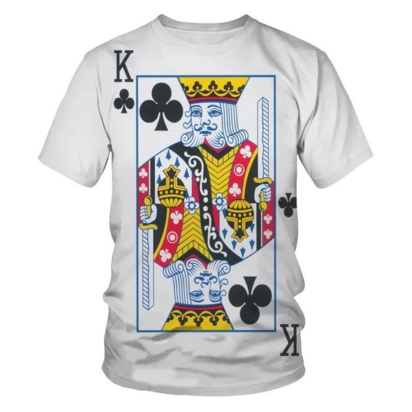 Carte da gioco Stampa 3D T-shirt da uomo e da donna T-shirt da poker abbigliamento da strada tessuto comodo e sciolto O ne 220623