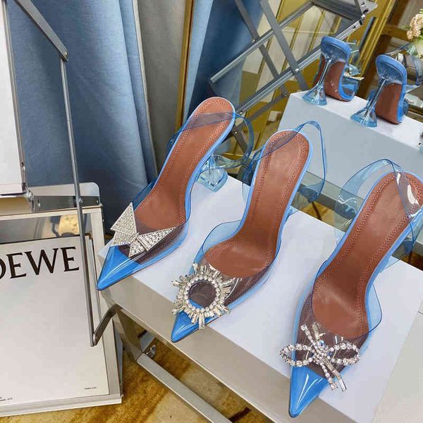 

sandals baotou sandals female autumn transparent fairy style versatile thin heel pointed high heels, Black