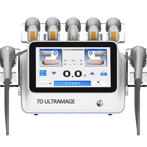 

portable 7d hifu machine face lifting wrinkle removal body slimming device weight loss hifu 7d with 7 cartridges